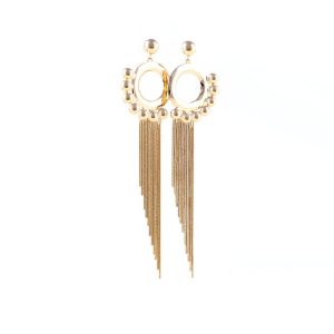 Gold-tone Long Minimalist Fashion Earrings