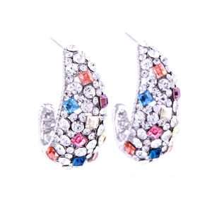 Exquisite Half-Circle Full Rhinestone Unique Earrings