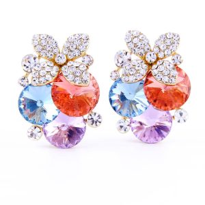 Luxurious Sparkling Flower-shaped Earrings