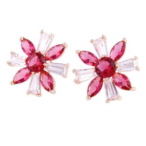 Two-Tone Zircon Irregular Stud Earrings