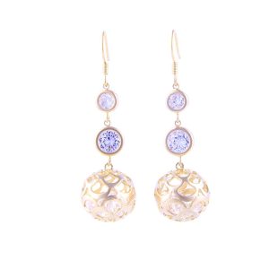 Gold-colored Hollow Long Dangle Earrings