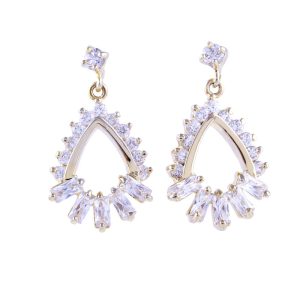 Exquisite White Zircon Set Earrings