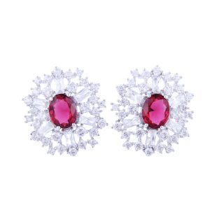 High-end Hollow Circular Silver Stud Earrings