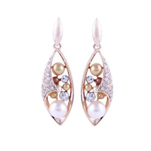 Gold-tone Colored Bead Earrings for Women