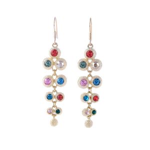 Uniquely Designed Gold-tone Modern Drop Earrings