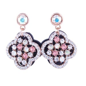 Four-leaf Double-layer Sparkling Women's Earrings