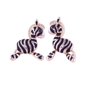 Zebra Galloping Stud Earrings