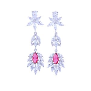 Luxurious Sparkling Customized Silver Needle Earrings