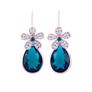 Petal and Waterdrop Unique Drop Earrings