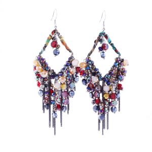 Handcrafted Artificial Crystal Ethnic-style Dangle Earrings