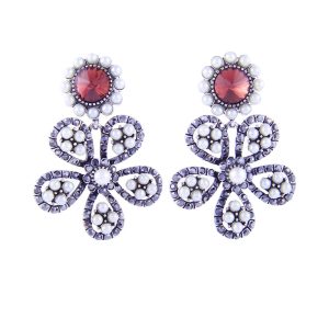 Floral Antique-style Small Bead Unique Earrings