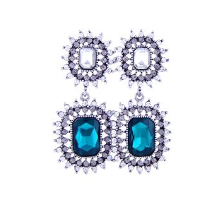 Two-tone Square Elegant Sparkling Women's Earrings