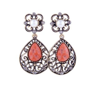Classical Hollow Natural Stone Elegant Earrings