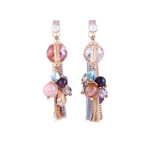 Unique Design Front-and-Back Chain Vintage Crystal Earrings