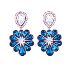 Leaf-shaped Two-tone Sparkling Beautiful Earrings