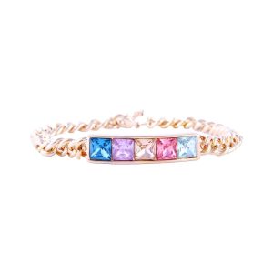 Colorful Square Rhinestone Bracelet