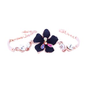Black 3D Flower Bracelet