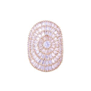 Long-Shaped Full Zircon Ring