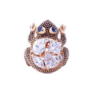 Frog-shaped Zircon Ring