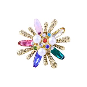 Luxury Floral Colored Rhinestone Ring