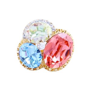Three-Tone Oval Shiny Ring