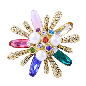 Luxury Floral Colored Rhinestone Ring