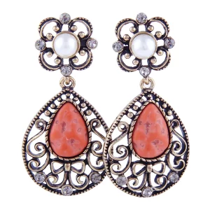 Classical Hollow Natural Stone Elegant Earrings
