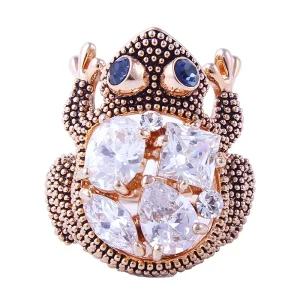 Frog-shaped Zircon Ring