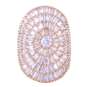 Long-Shaped Full Zircon Ring