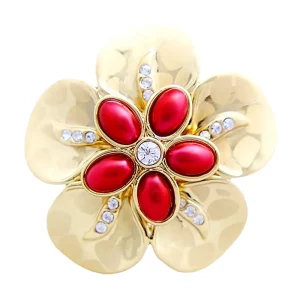 Floral Pearl Carved Ring